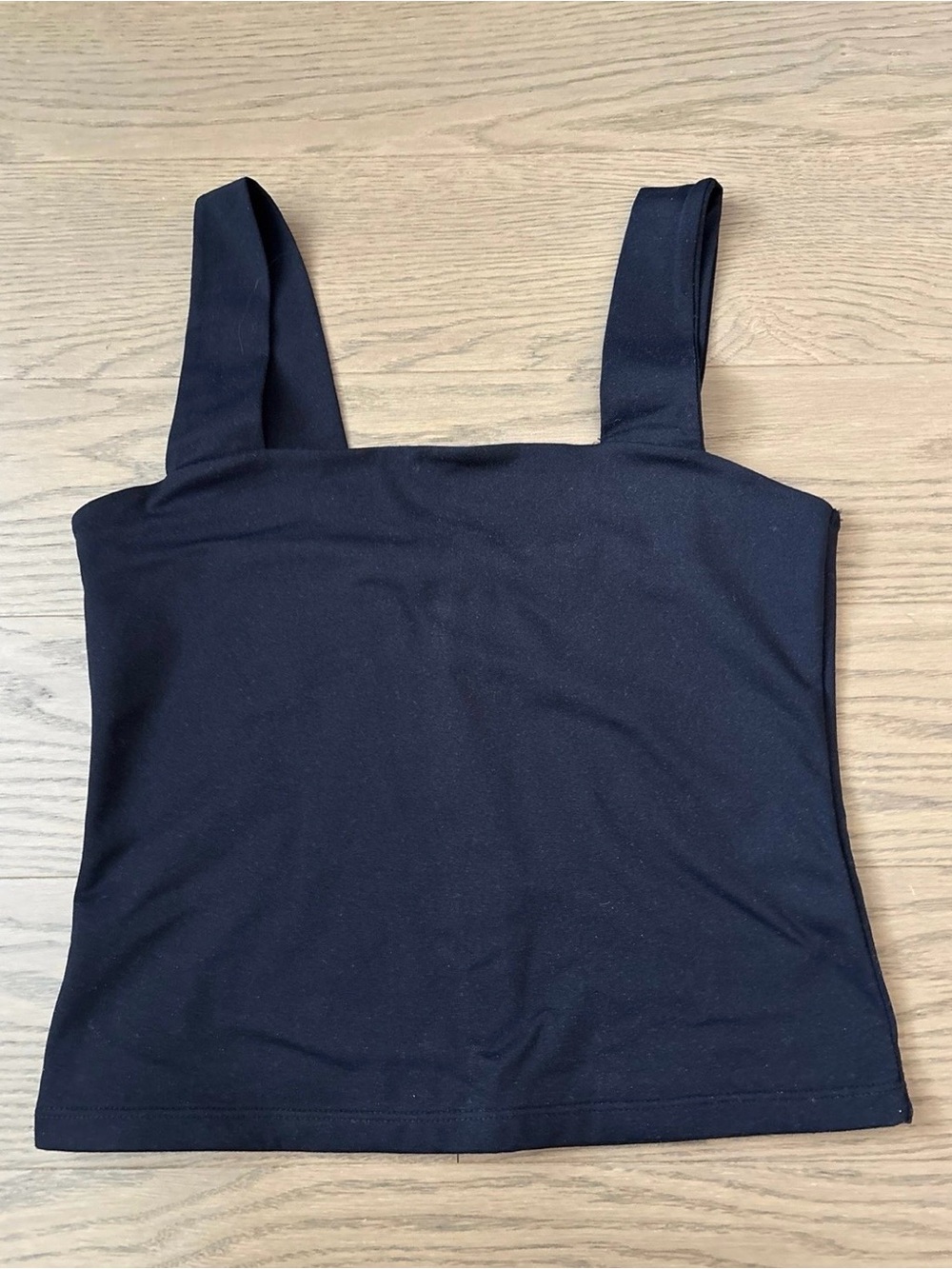 Abercrombie & Fitch Three-Pack Square-Neck Tank Tops — White, Black, Light Brown - Picture 3 of 5